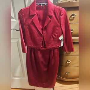 Elegant Red Dress with Jacket